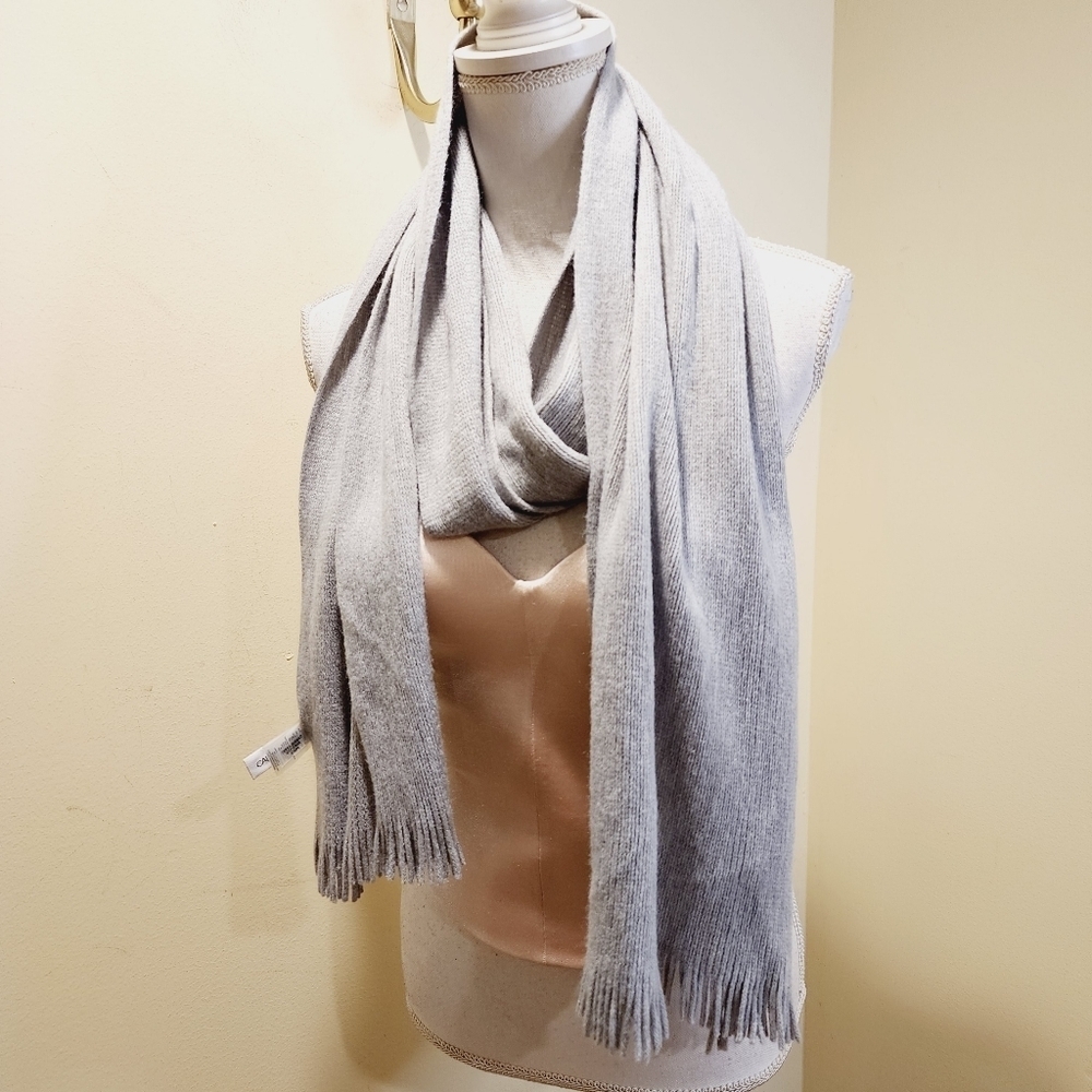 CALVIN KLEIN Light Gay Fringe scarf